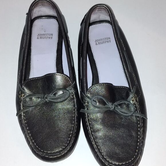 Johnston & Murphy  loafer/flats silver gray size 6.5 - Picture 1 of 8